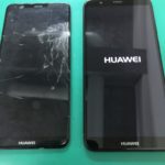 HUAWEI novalite2の画面交換修理前と修理後の比較写真